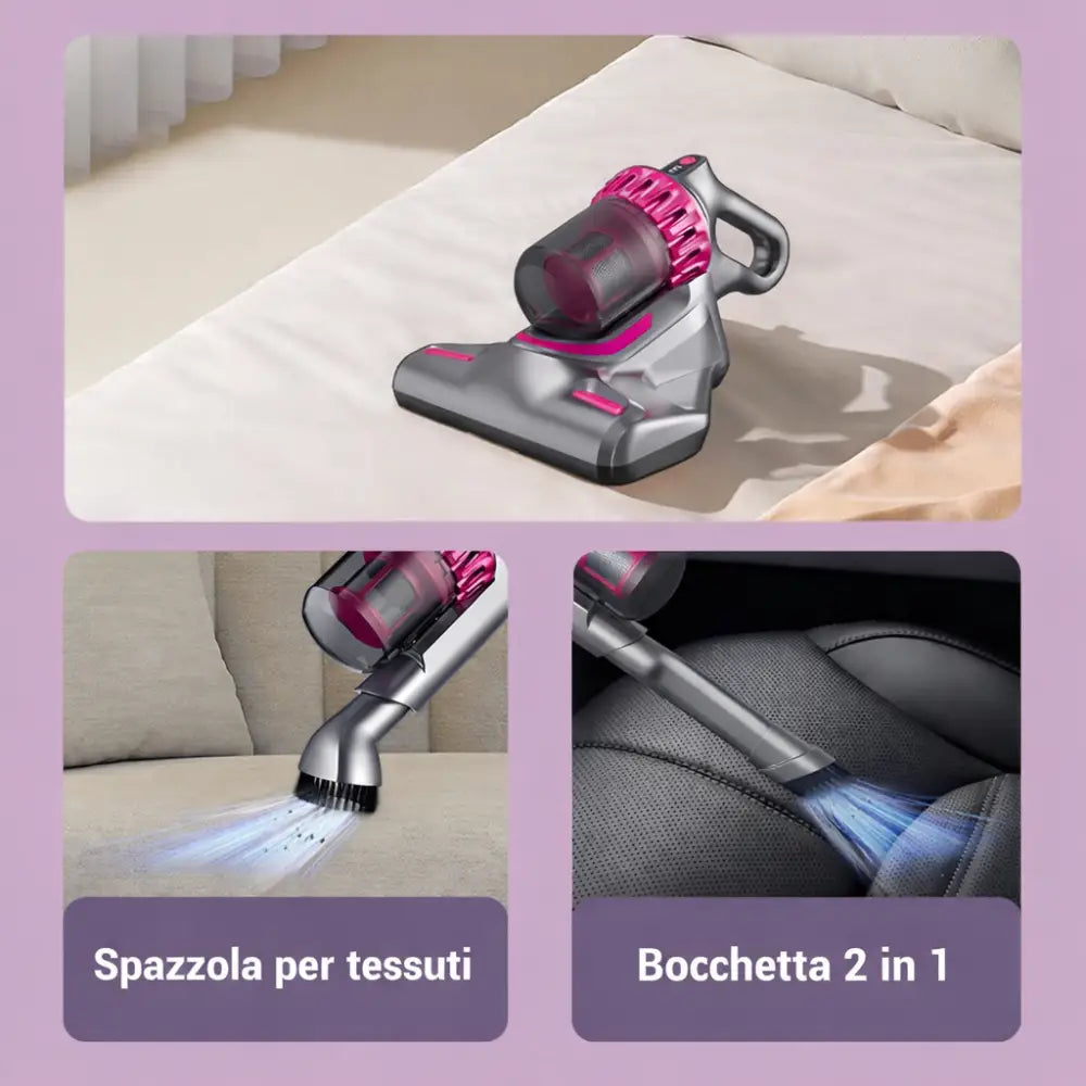 Aspirapolvere Senza Fili 4 in 1 UV-C Antiacaro - 100W 45 Min Autonomia
