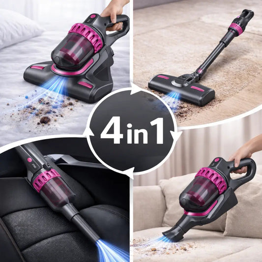Aspirapolvere Senza Fili 4 in 1 UV-C Antiacaro - 100W 45 Min Autonomia
