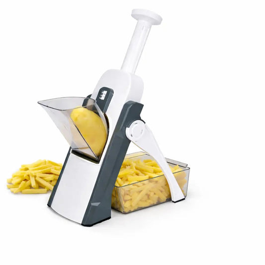 Mandolina per Verdure Multifunzionale con Lame in Acciaio Inox – Affettatrice e Chopper con Spessore Regolabile.