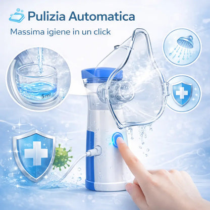 Nebulizzatore Portatile Avanzato – Silenzioso, Ricarica USB-C e Pulizia Automatica