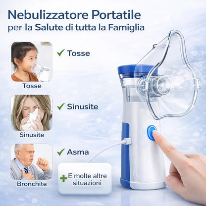 Nebulizzatore Portatile Avanzato – Silenzioso, Ricarica USB-C e Pulizia Automatica